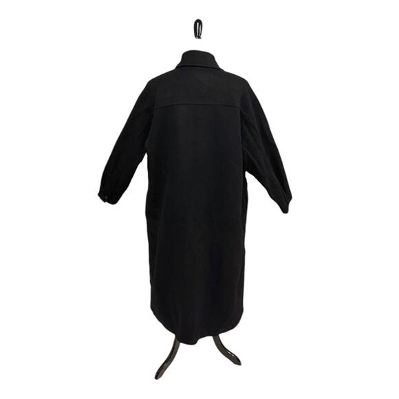 MASSIMO DUTTI Oversized Handmade Wool Winter Luxury Coat Black EUC Size Medium - Picture 3 of 8